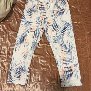 GAP Leaf Print Leggings - Blue and Orange